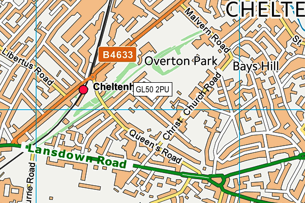 GL50 2PU map - OS VectorMap District (Ordnance Survey)