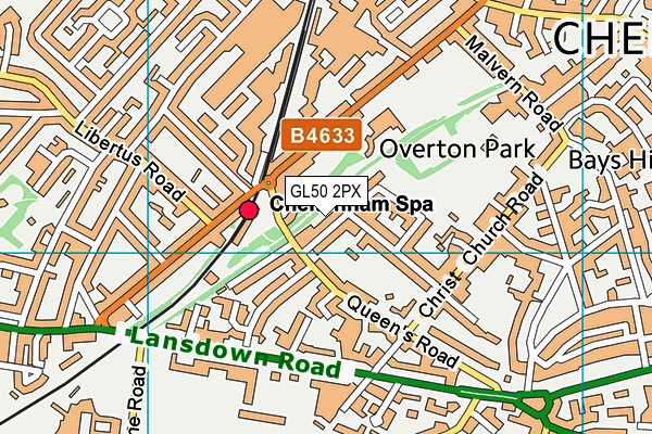 GL50 2PX map - OS VectorMap District (Ordnance Survey)
