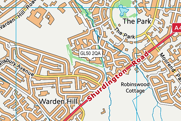 GL50 2QA map - OS VectorMap District (Ordnance Survey)