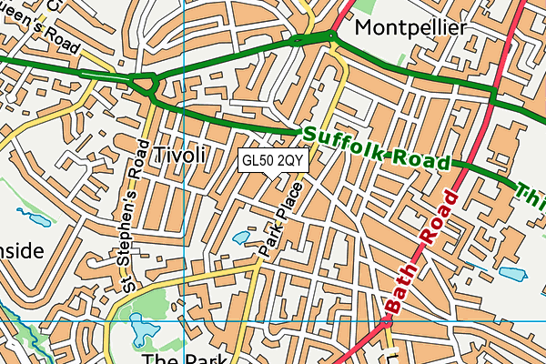 GL50 2QY map - OS VectorMap District (Ordnance Survey)