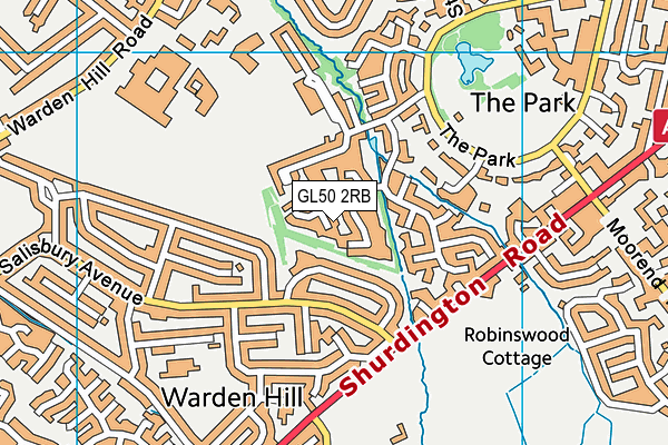 GL50 2RB map - OS VectorMap District (Ordnance Survey)