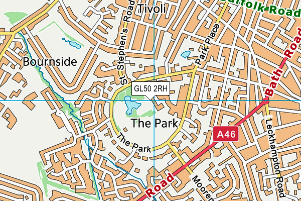 University Of Gloucestershire (Park Campus) map (GL50 2RH) - OS VectorMap District (Ordnance Survey)