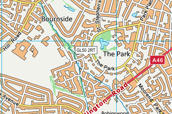 GL50 2RT map - OS VectorMap District (Ordnance Survey)