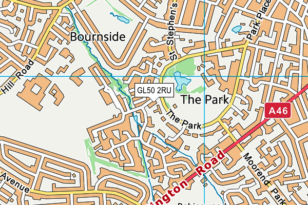 GL50 2RU map - OS VectorMap District (Ordnance Survey)