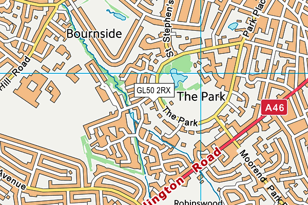 GL50 2RX map - OS VectorMap District (Ordnance Survey)