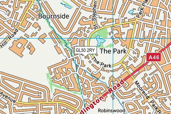 GL50 2RY map - OS VectorMap District (Ordnance Survey)