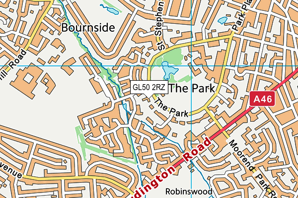 GL50 2RZ map - OS VectorMap District (Ordnance Survey)