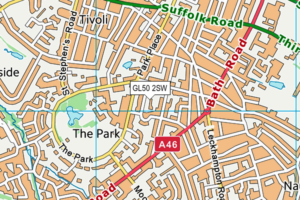 GL50 2SW map - OS VectorMap District (Ordnance Survey)