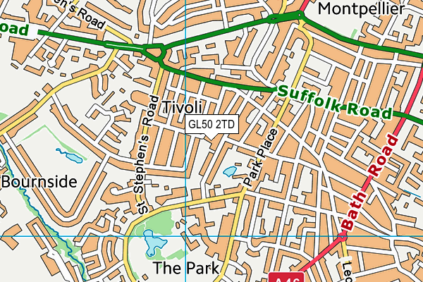 GL50 2TD map - OS VectorMap District (Ordnance Survey)