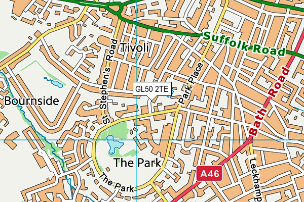 GL50 2TE map - OS VectorMap District (Ordnance Survey)