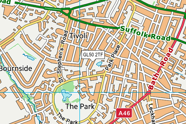 GL50 2TF map - OS VectorMap District (Ordnance Survey)