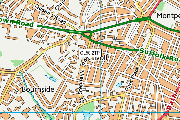 GL50 2TP map - OS VectorMap District (Ordnance Survey)