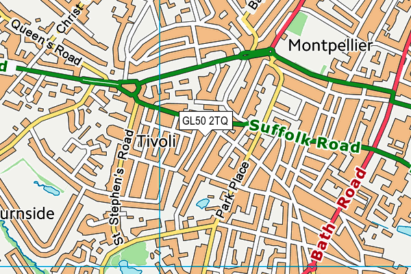 GL50 2TQ map - OS VectorMap District (Ordnance Survey)