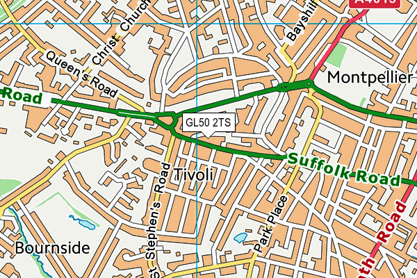 GL50 2TS map - OS VectorMap District (Ordnance Survey)