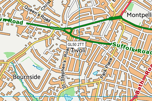 GL50 2TT map - OS VectorMap District (Ordnance Survey)