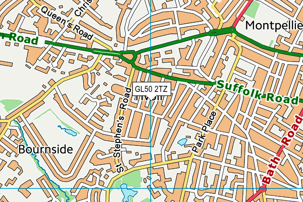 GL50 2TZ map - OS VectorMap District (Ordnance Survey)