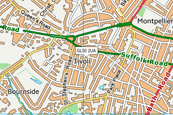 GL50 2UA map - OS VectorMap District (Ordnance Survey)