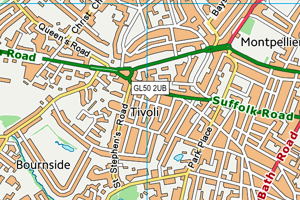 GL50 2UB map - OS VectorMap District (Ordnance Survey)