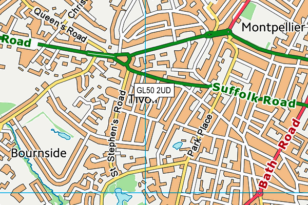 GL50 2UD map - OS VectorMap District (Ordnance Survey)