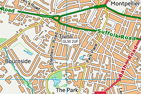 GL50 2UF map - OS VectorMap District (Ordnance Survey)