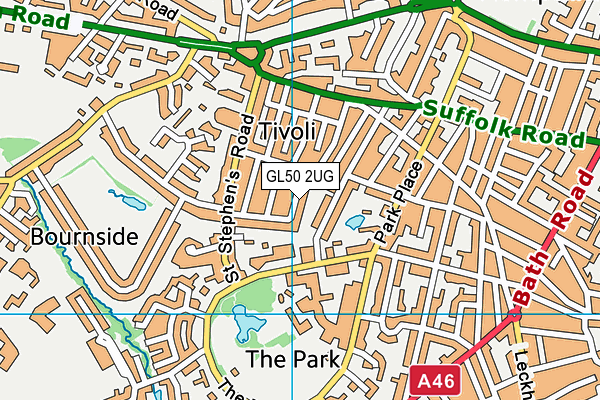 GL50 2UG map - OS VectorMap District (Ordnance Survey)