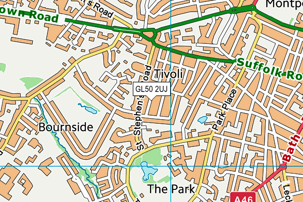 GL50 2UJ map - OS VectorMap District (Ordnance Survey)