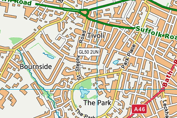 GL50 2UN map - OS VectorMap District (Ordnance Survey)