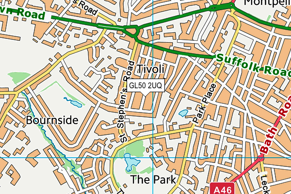 GL50 2UQ map - OS VectorMap District (Ordnance Survey)