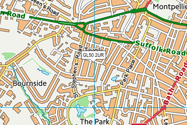 GL50 2UR map - OS VectorMap District (Ordnance Survey)