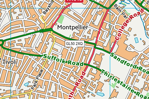 GL50 2XQ map - OS VectorMap District (Ordnance Survey)