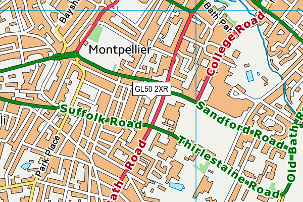 GL50 2XR map - OS VectorMap District (Ordnance Survey)