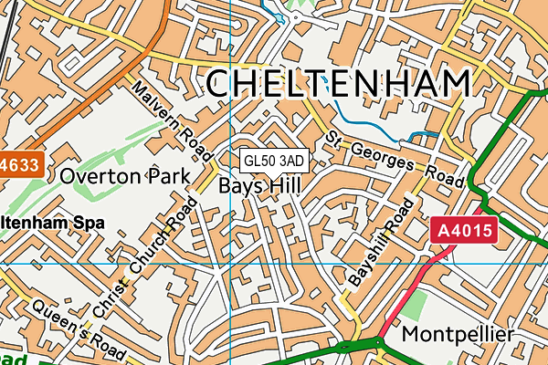 GL50 3AD map - OS VectorMap District (Ordnance Survey)