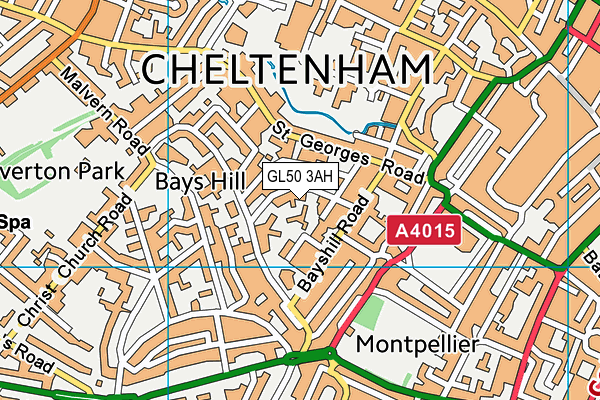 GL50 3AH map - OS VectorMap District (Ordnance Survey)