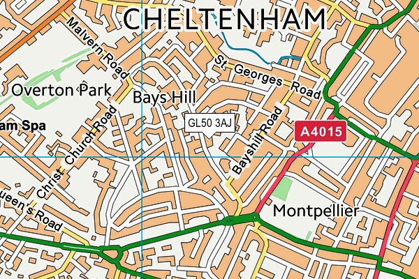 GL50 3AJ map - OS VectorMap District (Ordnance Survey)