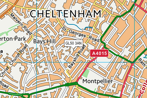 GL50 3AN map - OS VectorMap District (Ordnance Survey)