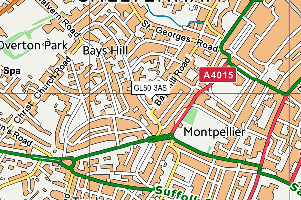 GL50 3AS map - OS VectorMap District (Ordnance Survey)