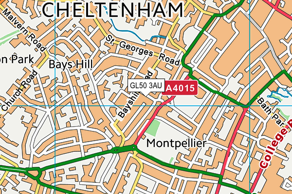 GL50 3AU map - OS VectorMap District (Ordnance Survey)