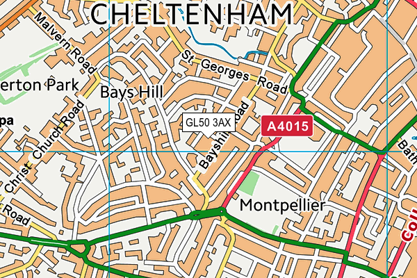 GL50 3AX map - OS VectorMap District (Ordnance Survey)