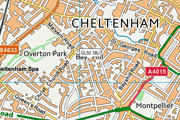 GL50 3BJ map - OS VectorMap District (Ordnance Survey)