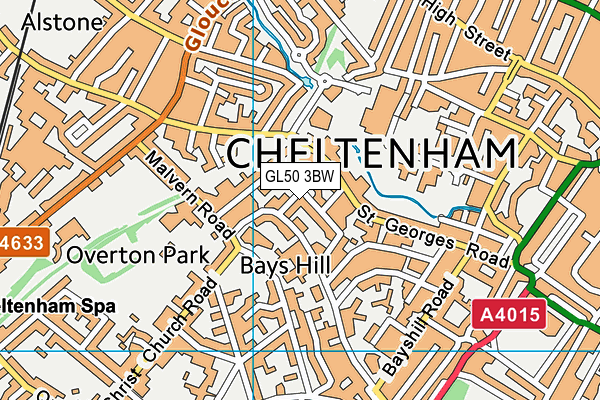 GL50 3BW map - OS VectorMap District (Ordnance Survey)