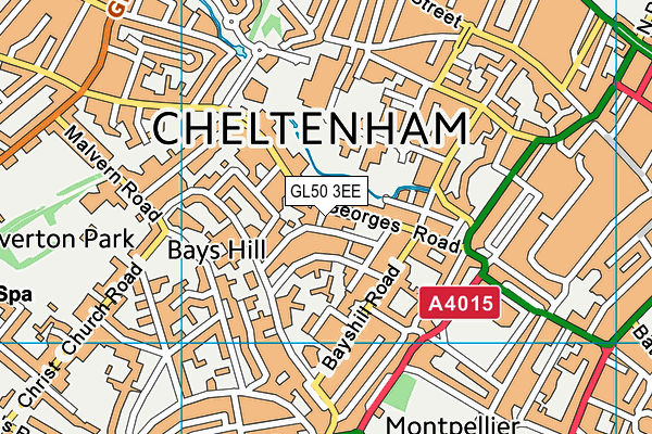 GL50 3EE map - OS VectorMap District (Ordnance Survey)