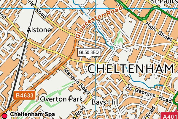 GL50 3EQ map - OS VectorMap District (Ordnance Survey)