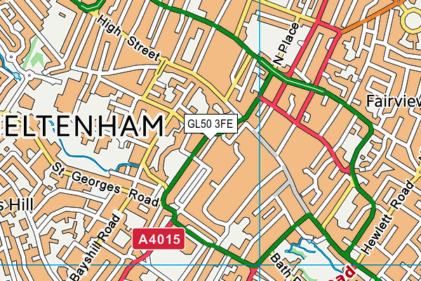 GL50 3FE map - OS VectorMap District (Ordnance Survey)