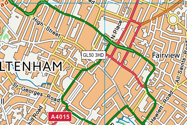 GL50 3HD map - OS VectorMap District (Ordnance Survey)