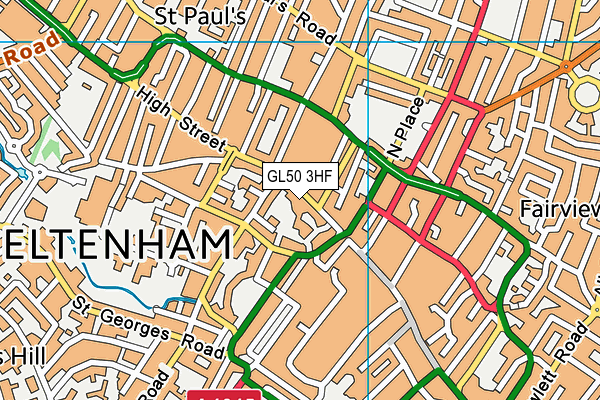 GL50 3HF map - OS VectorMap District (Ordnance Survey)