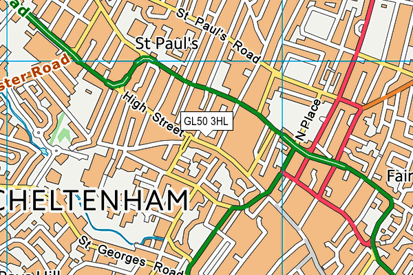 GL50 3HL map - OS VectorMap District (Ordnance Survey)