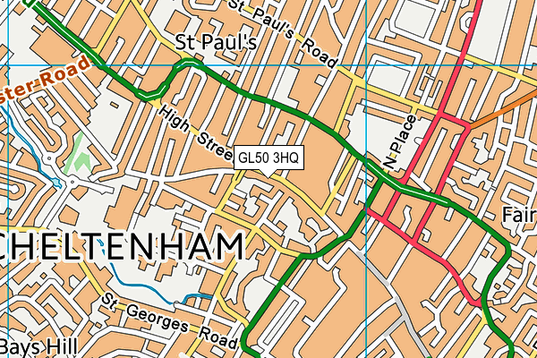 GL50 3HQ map - OS VectorMap District (Ordnance Survey)