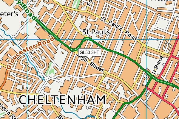 GL50 3HT map - OS VectorMap District (Ordnance Survey)