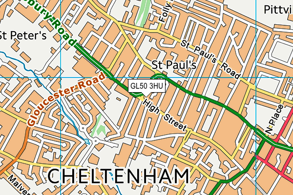 GL50 3HU map - OS VectorMap District (Ordnance Survey)