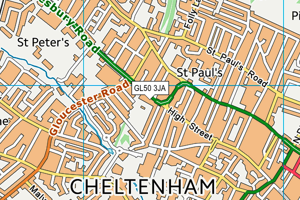 GL50 3JA map - OS VectorMap District (Ordnance Survey)